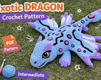 Haakpatroon exotische draken – Zelfstudie amigurumi-knuffel (pdf-download)