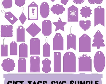 Gift tags svg Bundle: Gift label,commercial use,Banner,Shapes(Digital Download)