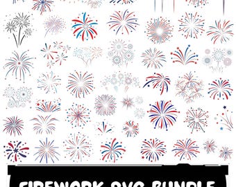 SVG-bundel vuurwerk, 4 juli patriottische ontwerpen (digitale download)