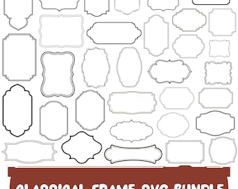 Classical Frames SVG Bundle: Banners, Labels, Emblems (Digital Files)