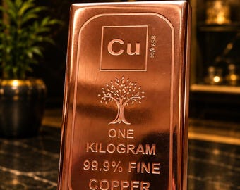 99.9 Percent Fine Copper Bullion Bar 500 GM and 1 KG Available Premium Copper Ingot for Investment Vastu Luxury Decor