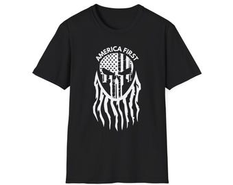America First Skull T-Shirt | Patriotic Punisher Tee