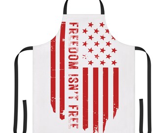 Grembiule con bandiera americana "La libertà non è gratis" / Grembiule da cucina patriottico