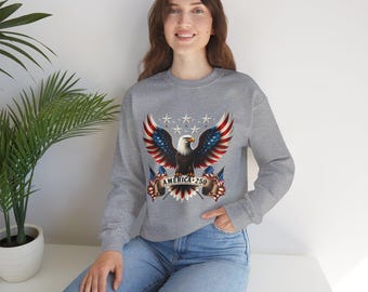 Felpa con aquila americana e bandiere / Design con bandiera patriottica degli Stati Uniti