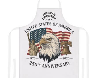 Grembiule per il 250° anniversario dell'American Patriot Eagle / Bandiera degli Stati Uniti Liberty Bell, 1776-2026