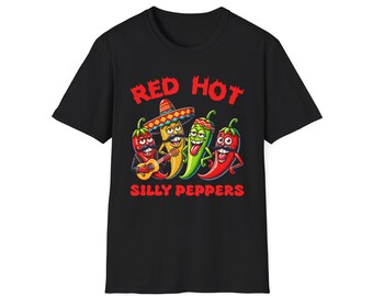Red Hot Silly Peppers T-Shirt – Cartoon Graphic Tee