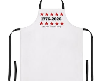 1776-2026 Grembiule da cucina con stelle patriottiche / 250 anni di successi