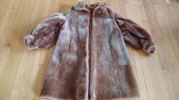 1950s russet mouton coat bishop sleeves