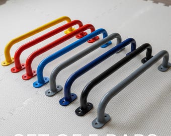 Indoor Monkey Bars for Kids – Set of 5 Heavy-Duty Steel Climbing Bars, Wall-Mounted Playroom Gym, 12”/16" Modern Home Play Equipment