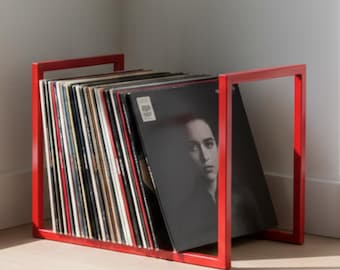 Vinylplatenhouder – moderne metalen lp-organizer voor opslag op aanrecht, minimale vinylstandaard, cadeau voor muziekliefhebbers