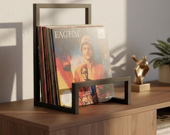Modern Metal Vinyl Record Holder – Minimalist LP Display Stand
