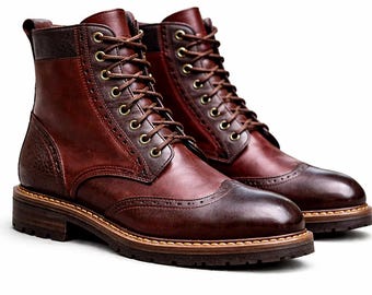 Handmade Leather Brogue Boots | Lenvor Ankle Boots