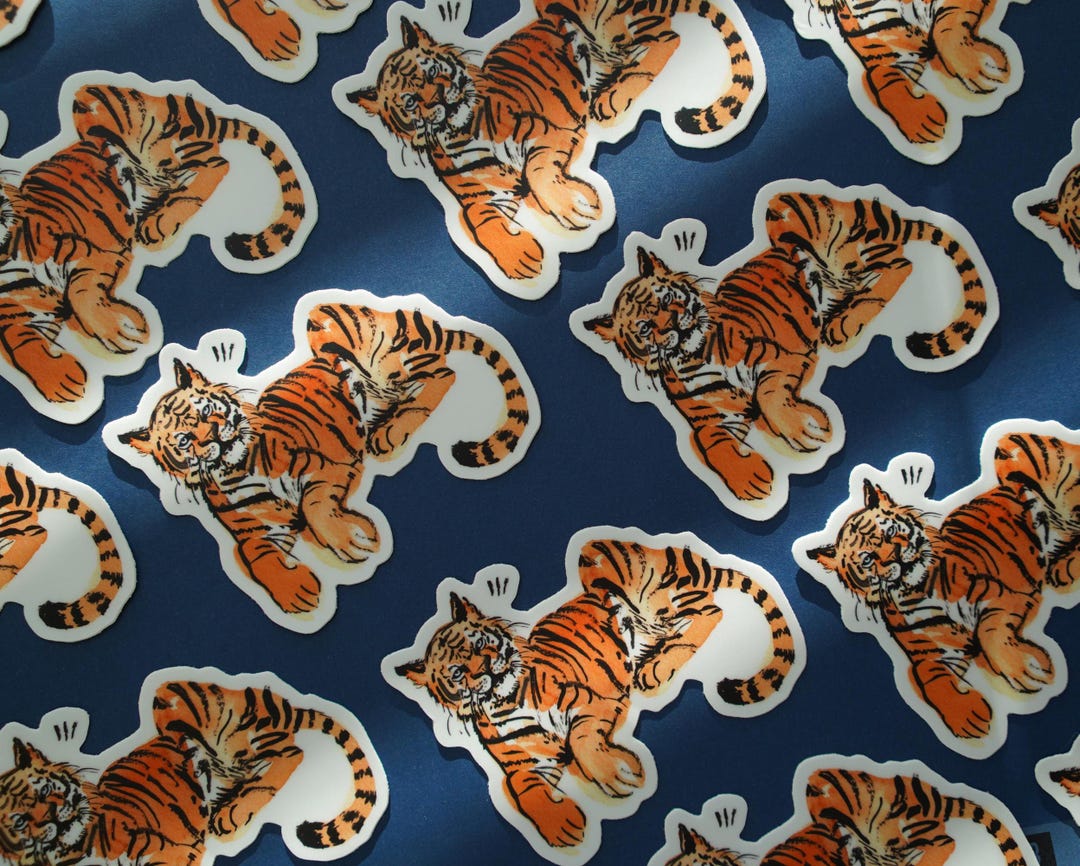 Vinyl Tiger Sticker - Etsy