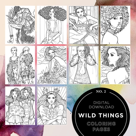Download Wild Things A Fashion Coloring Book Downloadable Pdf Version Etsy