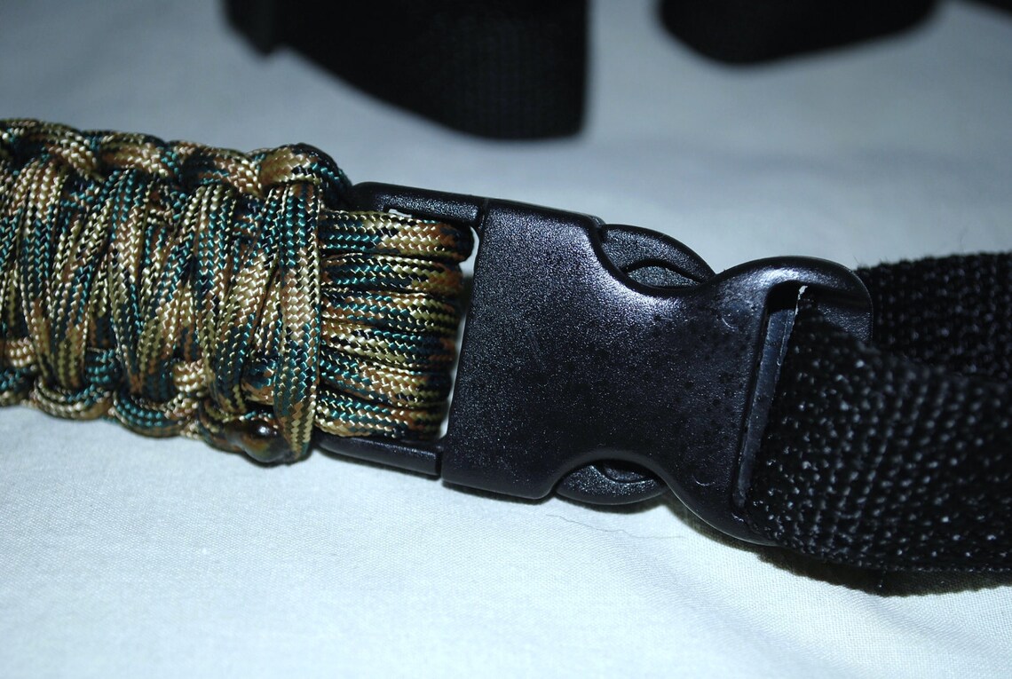 Paracord Gun Sling Woodland Camo 550 Paracord with 1 Etsy