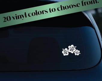 Hibiscus Flowers Vinyl Decal - Gift for Travel