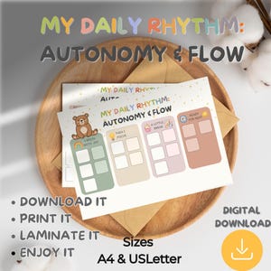 Daily Rhythm Chart, Montessori Routine Cards, Toddler Morning Evening (Digital Download)