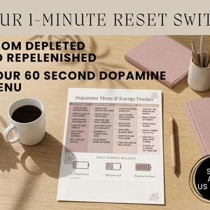 ADHD Dopaminmeny | Motivationslista, Lågenergiuppgifter, Utbrändhet och Produktivitetsverktyg PDF