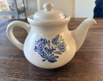 Vintage Pfaltzgraff Yorktowne Stoneware Teapot With Floral Design