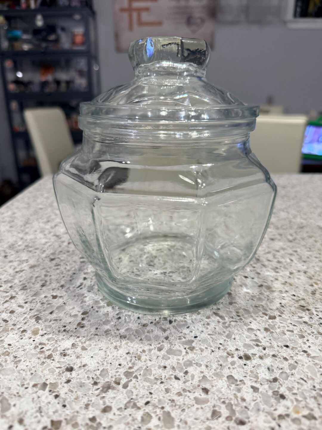 Jar Panel Example Vintage Kig 8 Panel Clear Glass Jar With Lid - Etsy