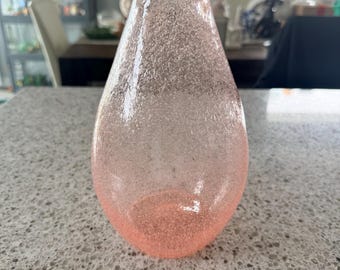Hand Blown Light Pink Bubble Glass Vase