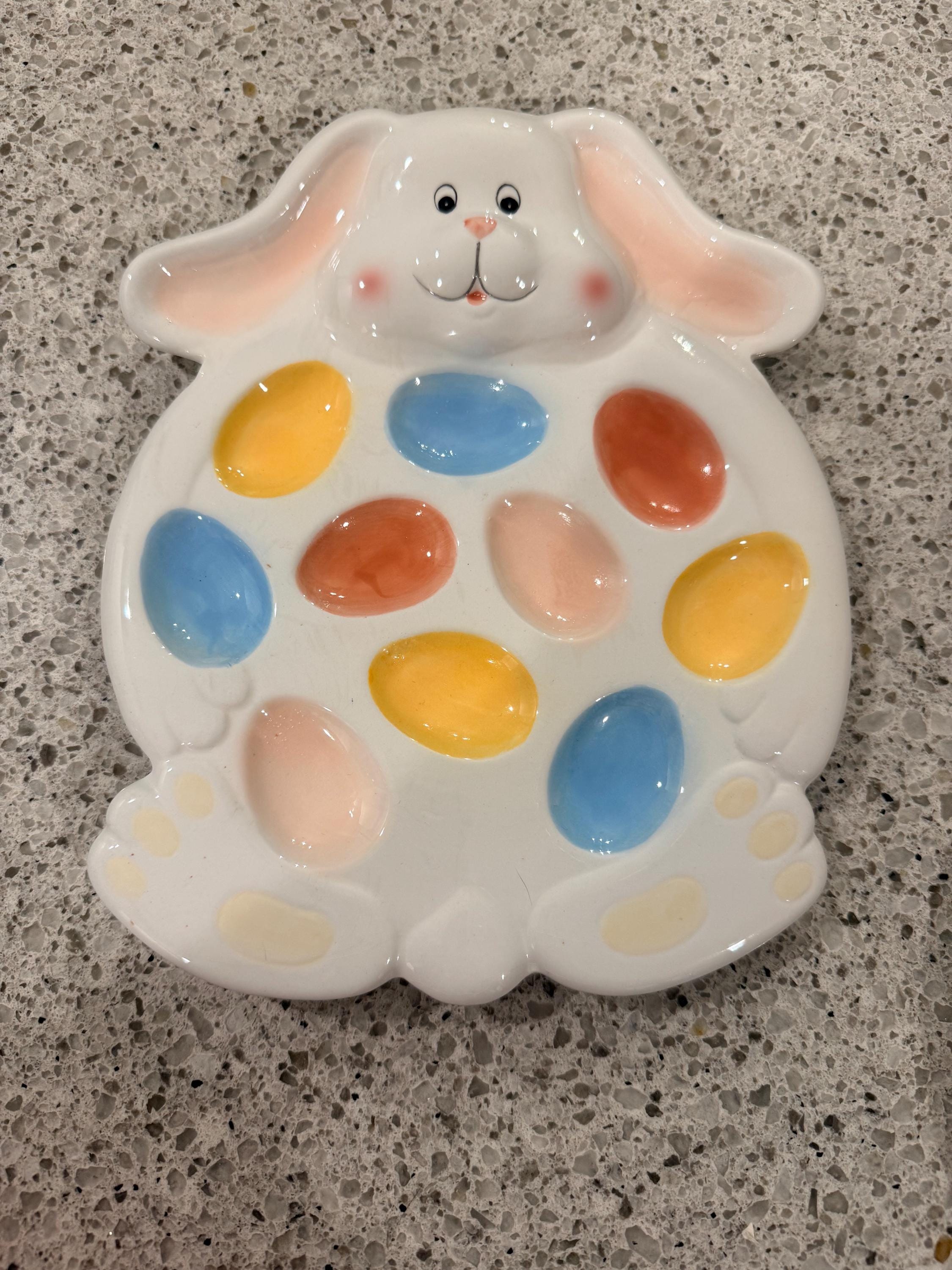 Dining | Rooster Farmhouse Devil Egg Tray Hand Painted In Italy
