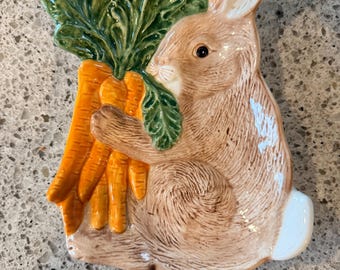 Vintage Fitz And Floyd Decorative Ceramic Easter Bunny Plate