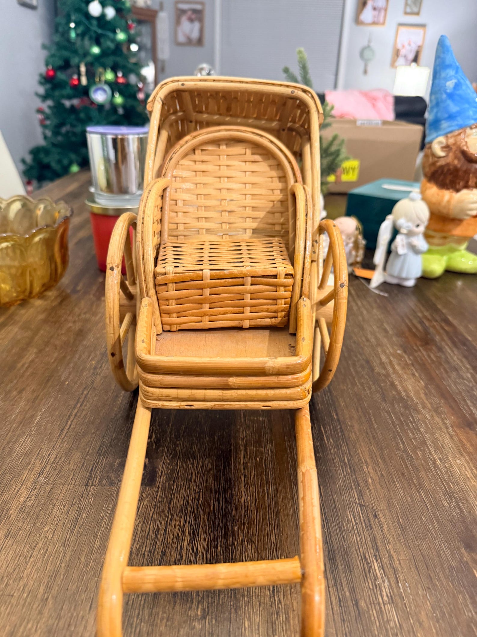 Vintage Bamboo Wicker Rickshaw Planter Stand - Etsy
