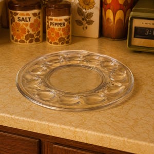 Vintage Pyrex Clear Glass Deviled Egg Platter Or Plate