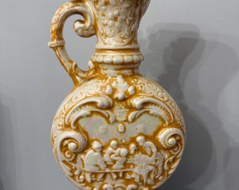 Vintage Mid Century Modern Ceramic Vase Iridescent Glaze