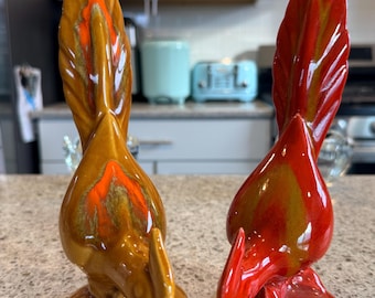 Vintage Ceramic Firebird Or Phoenix Pheasant Made By California Originals Pottery