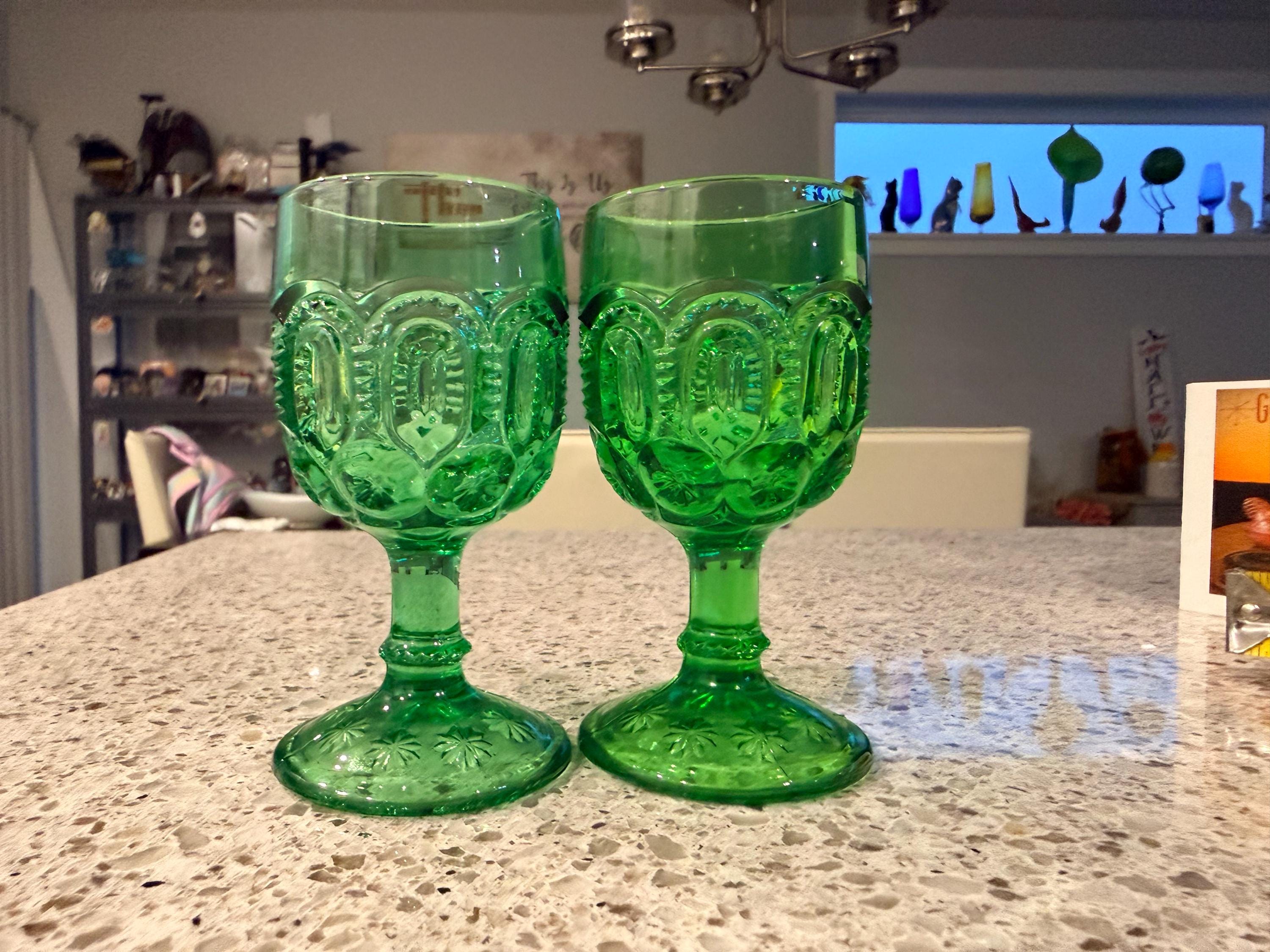 Moon and Stars Green Goblet - Etsy