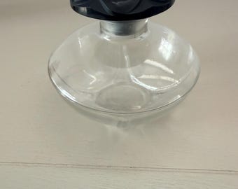 Rare Baccarat Caron Le Narcisse Noir Perfume Bottle Featuring A Distinctive Black Glass Stopper Shaped Like A Narcissus Flower