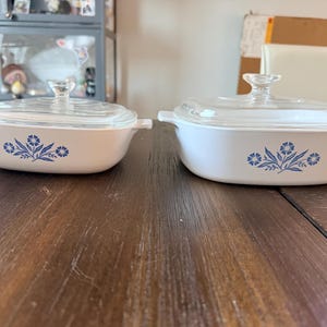 Vintage Corningware Blue Cornflower Pattern Casserole Dishes