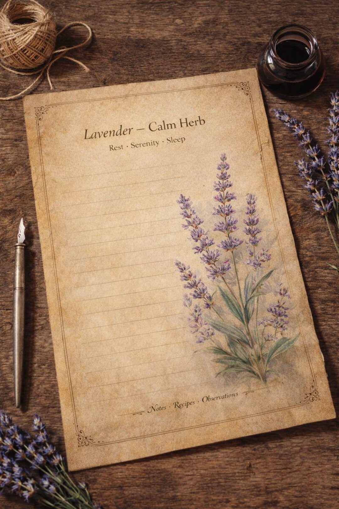 Lavender Herbal Journal Page Printable | Calm & Sleep | Witchy ...