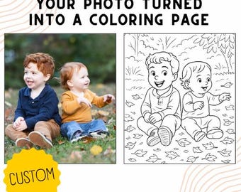Custom Coloring Page from Your Photo | Cartoon Style Line Art | Digital Download