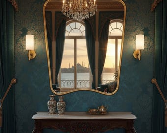Asymmetrical Wall Mirror – Handmade Modern Home Decor