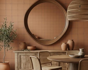 Handmade Walnut Asymmetrical Wall Mirror – Mid-Century Modern Decor