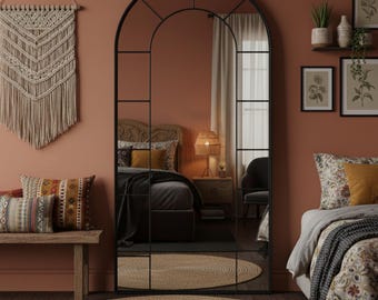 Handcrafted Arched Full Length Mirror – Vintage Style Wall Decor