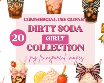 Girly dirty soda clipart menu png holiday dirty soda shop images soda vendor tent dirty soda trailer planner fair soda watercolor pink