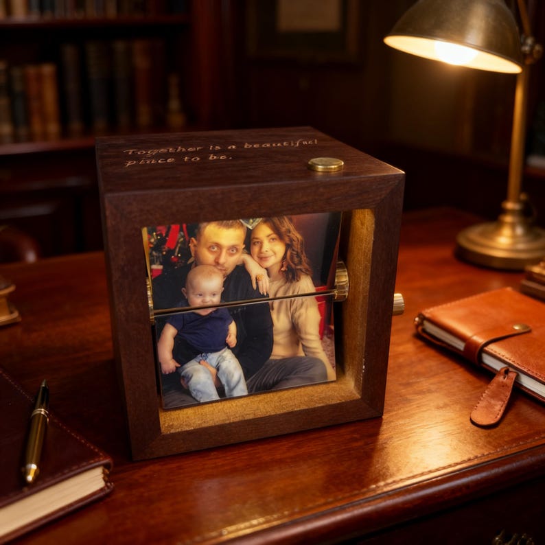 Custom Flipbook Animation Photobox,engravable Wooden Photo Book With ...