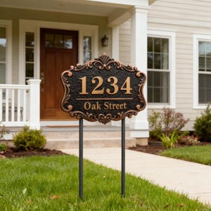 Custom Aluminum Address Sign,Personalized Outside House Number Plaque Housewarming Gift