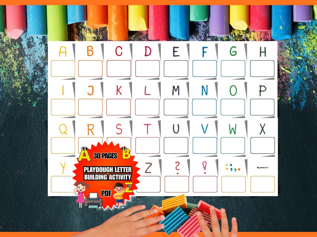 ABC Playdough Printables | Play Dough Letters Activity | Montessori ...