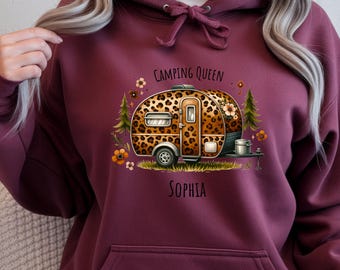 personalisierter Camping Pullover, Hoodie für Sie, Geschenk für Camper, Vanlife, Geschenk für Abenteurer, Picknick Becher, Outdoor,