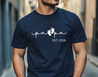 Personalisiertes T- Shirt Papa, Vatertag, Geburtstag Geschenk, Geburtsjahr, Geburtstagsgeschenk für Männer, Shirt Partner Ehemann,