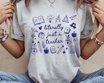 Lehrerin T-Shirt, Teacher T-Shirt, Lehrer Geschenk Schule Abschiedsgeschenk Lehrer Pädagogen, Referendariat, Lehrerin Geschenk, Doodle Shirt