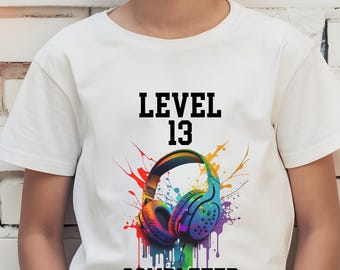 Geburtstag T-Shirt für Jungen, Shirt mit Zahl, Geschenk für Geburtstagskind, Geburtstagsshirt Gamer, Geburtstagsshirt  8 9 10 11 12 13 14