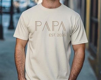 Personalisiertes T- Shirt Papa, Vatertag, Geburtstag Geschenk, Geburtsjahr, Geburtstagsgeschenk für Männer, Shirt Partner Ehemann,