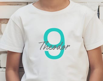 Geburtstag T-Shirt für Kinder Jungen, Shirt mit Zahl,  Geschenk für Geburtstagskind, Geburtstagsshirt 1 2 3 4 5 6 7 8 9 10