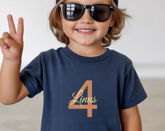 Geburtstag T-Shirt für Kinder Jungen, Shirt mit Zahl,  Geschenk für Geburtstagskind, Geburtstagsshirt 1 2 3 4 5 6 7 8 9 10
